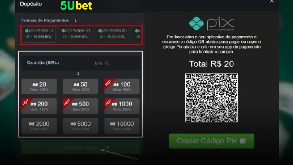 5uBet Formulário de Depósito