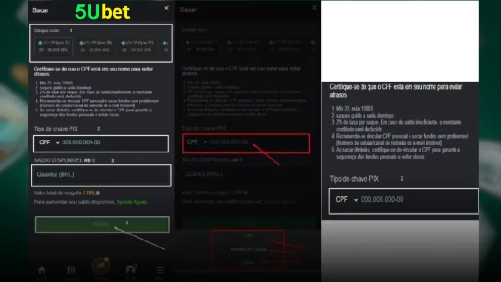 5uBet Formulário de Retirada